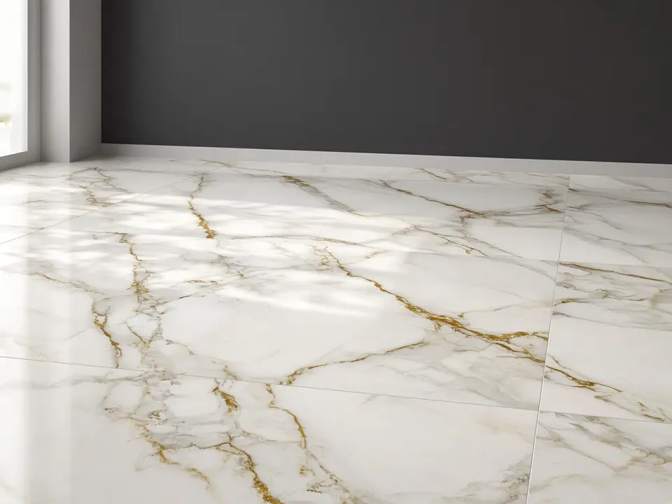 Calacatta Oro – marble look PGVT tile